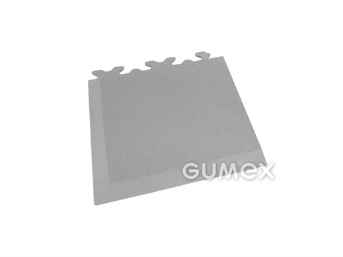 Nábehový roh FORTELOCK 2039 INVISIBLE typ D k dlaždici FORTELOCK INVISIBLE, hrúbka 6,7mm, 145x145mm, 92°ShA, dezén koža, PVC, šedý